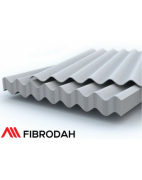 Lakštai 8 bangų Fibrodah, pilka, 1750 x 1130 x 5,8 mm