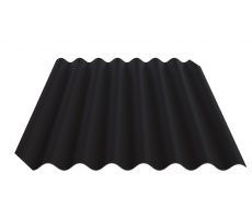 Lakštai banguoti 8 bangų Fibrodah, juodi, 1000 x 1130 x 5,8 mm