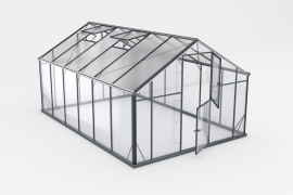 SANUS HYBRID XL-12, grudintas stiklas sienoms, 6mm polikarbonatas stogui, spalva Juoda  RAL9005