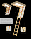 Fakro sudedami segmentiniai palėpės laiptai su medinėmis kopėčiomis